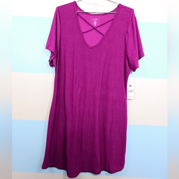 NWT Just Be Plus Size Strappy Tunic in Magenta - Picture 6 of 8
